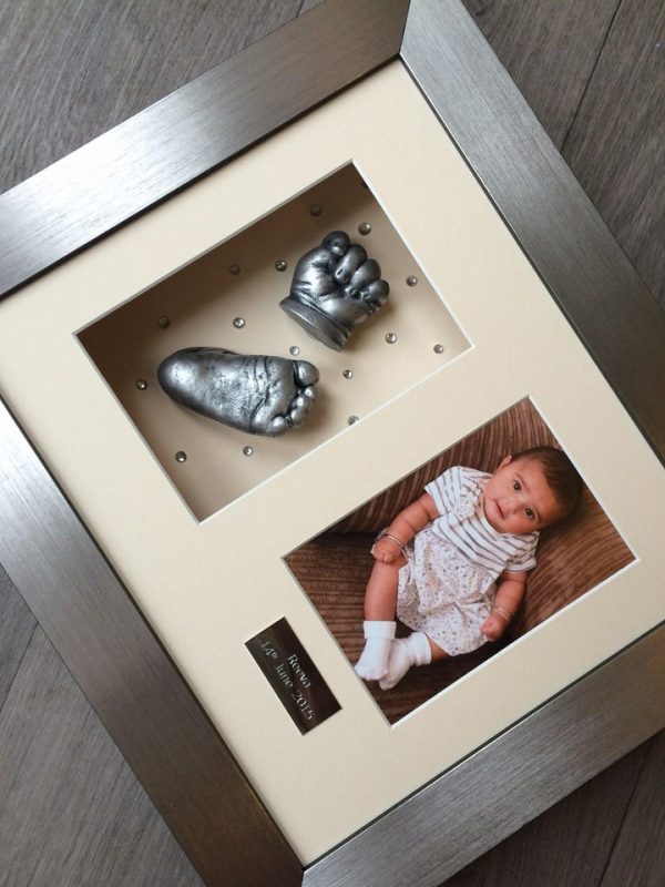 Two 3D Baby castings with a photo and engraved plaque  (Customer favourite) - Image 2