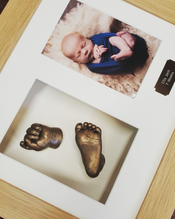 Two 3D Baby castings with a photo and engraved plaque  (Customer favourite) - Image 3