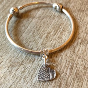 Single fingerprint bracelet charm
