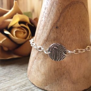1 Fingerprint circle charm bracelet