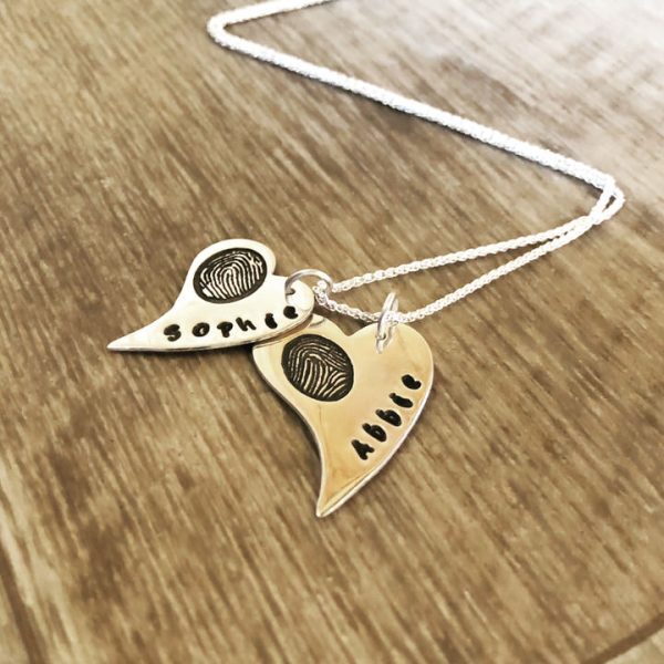 Medium and Large long heart pendant necklace