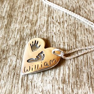 Medium hand and footprint necklace