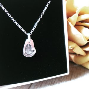 Mini hand or footprint necklace