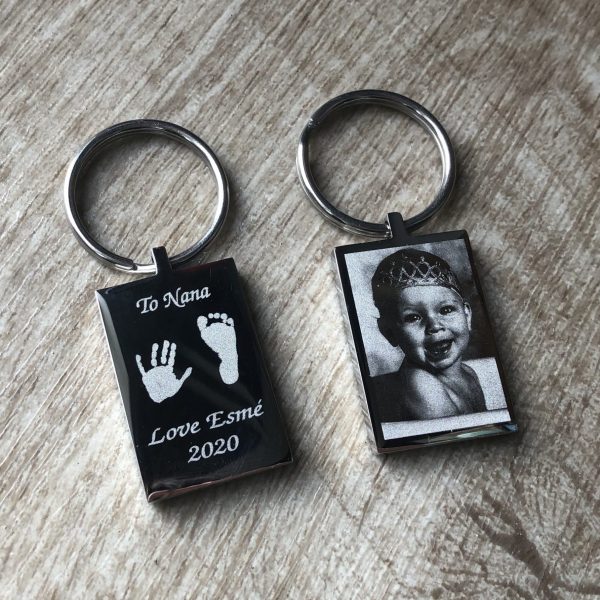 Stainless steel hand & footprint keyring