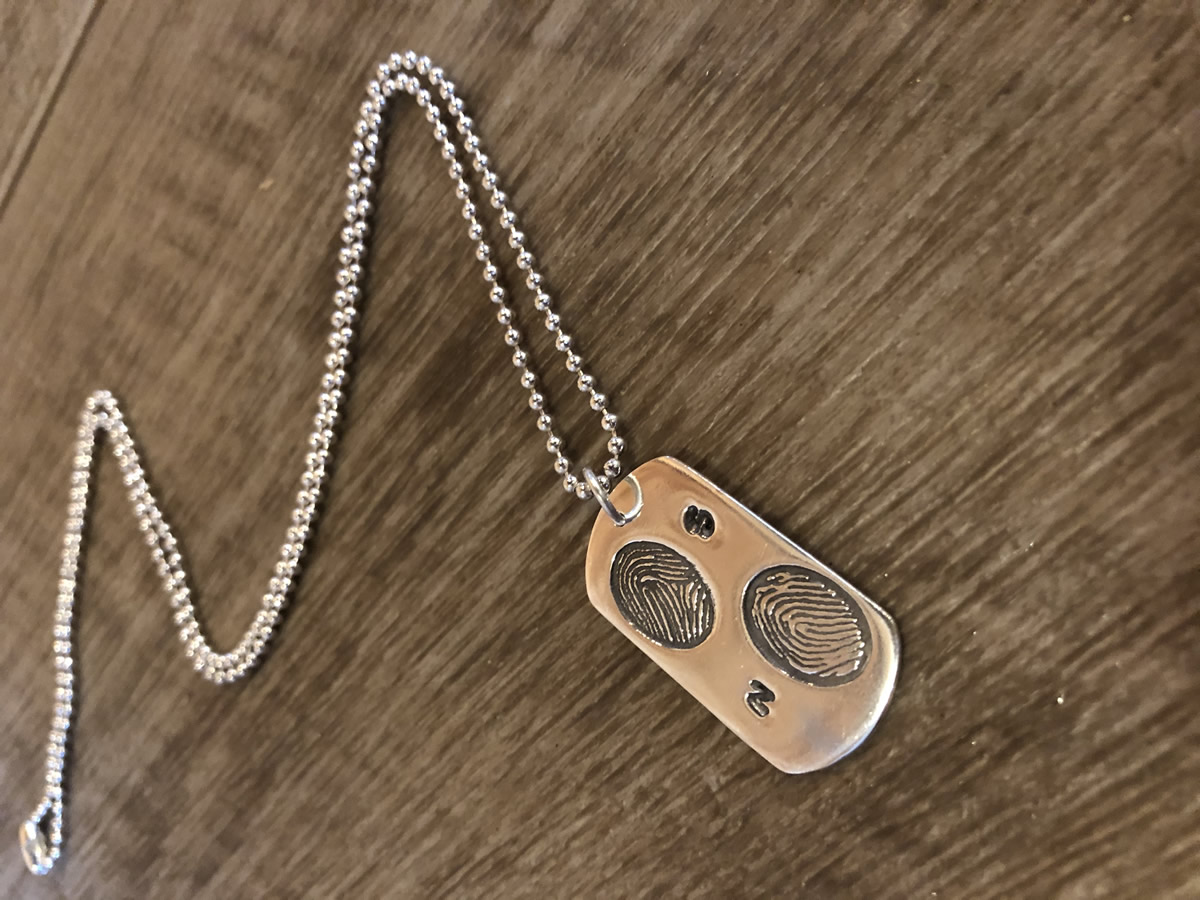 Double fingerprint medium Dog tag - Image 2