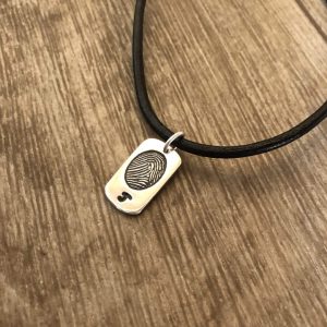 Single fingerprint small Dog tag