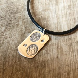 Double fingerprint medium Dog tag