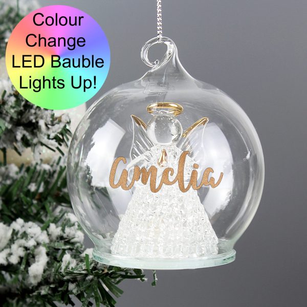 Personalised Christmas LED Angel Bauble - Image 2