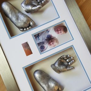 3D Siblings hand & feet castings framed