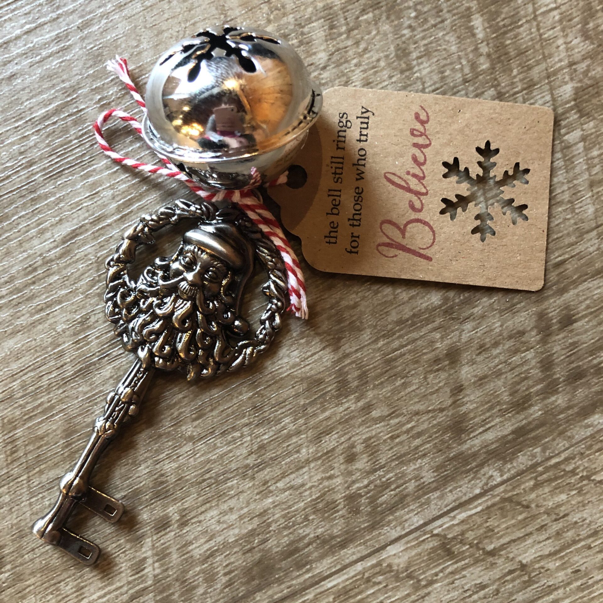 Christmas Eve Magic Santa Key Believe Bell Gold Believe Bell Silver Beleive Bell