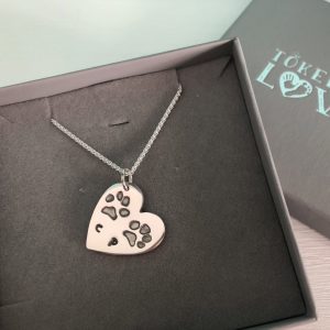 Double Paw Print Charm Necklace